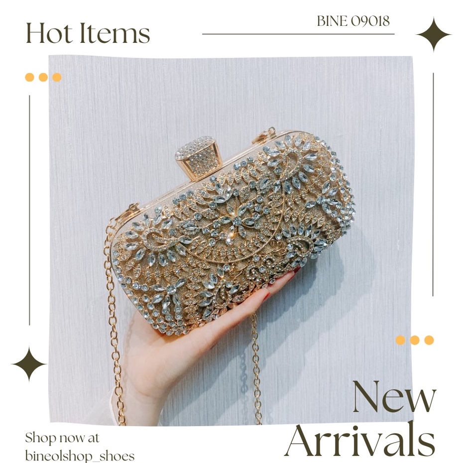 BINE 09018 TAS PESTA  MEWAH ELEGAN IMPORT