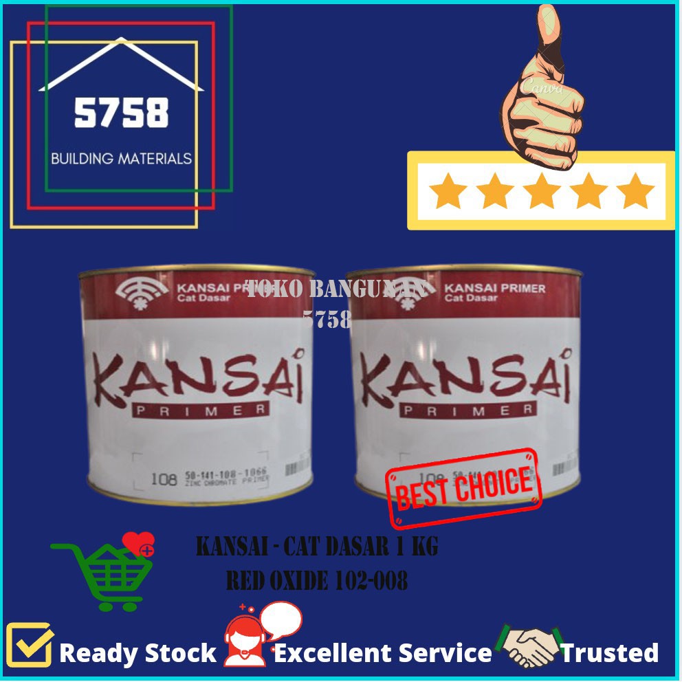 

KANSAI PAINT Cat Dasar Primer Besi Red Oxide 102 -008 Anti Karat 1 Kg