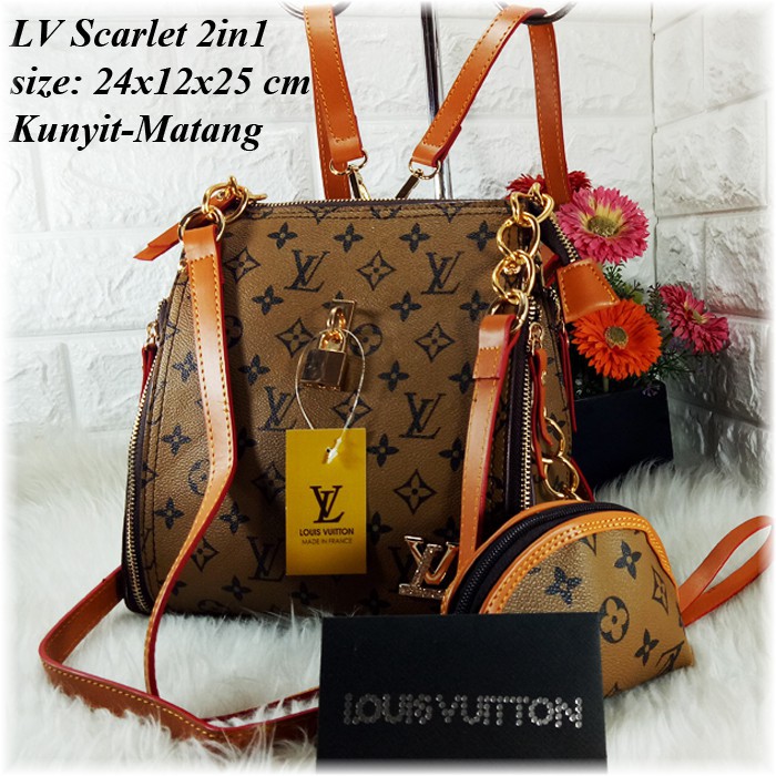 MA #Ransel Multi Tas LV Tas Import Tas Wanita Tas LV Scarlet 2in1 #Promo