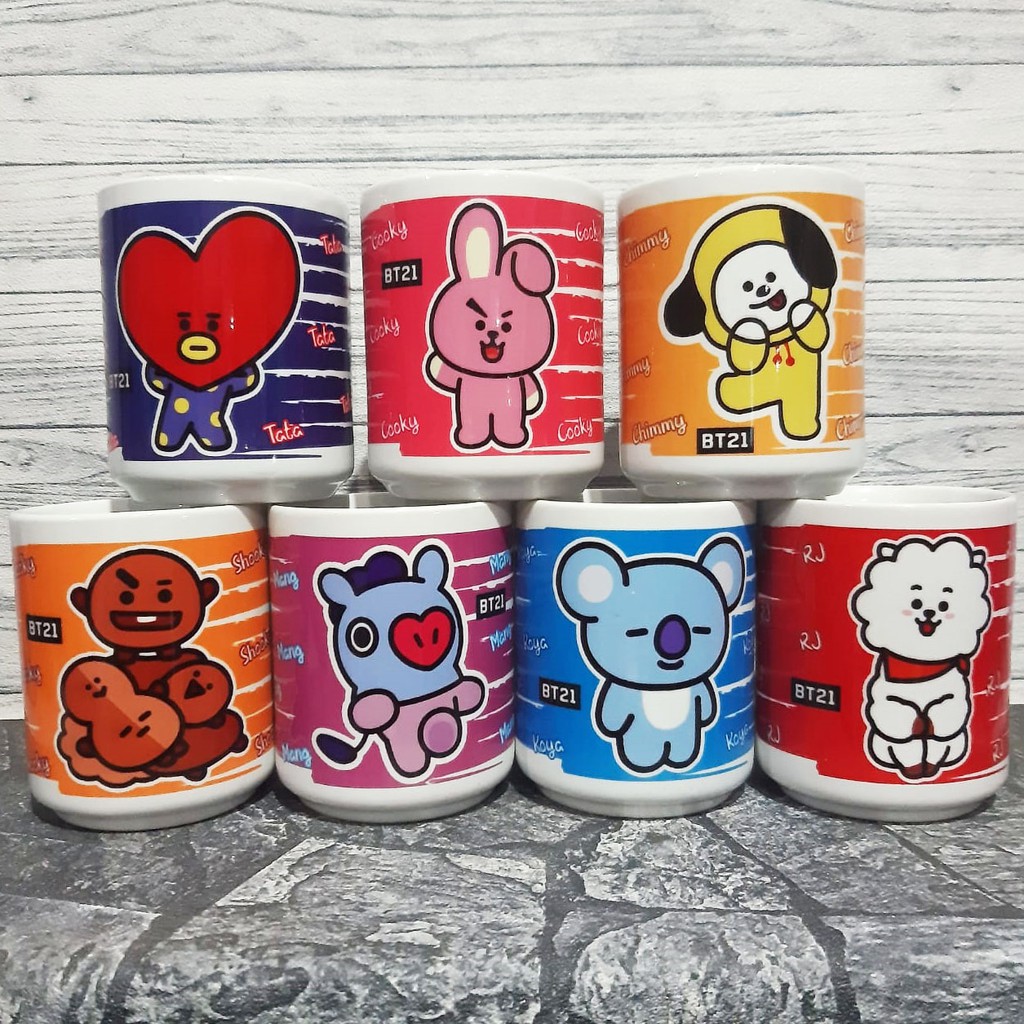 (READY STOCK) MUG BT21 - MUG KPOP - SOUVENIR MUG - MUG CANTIK - MUG BTS