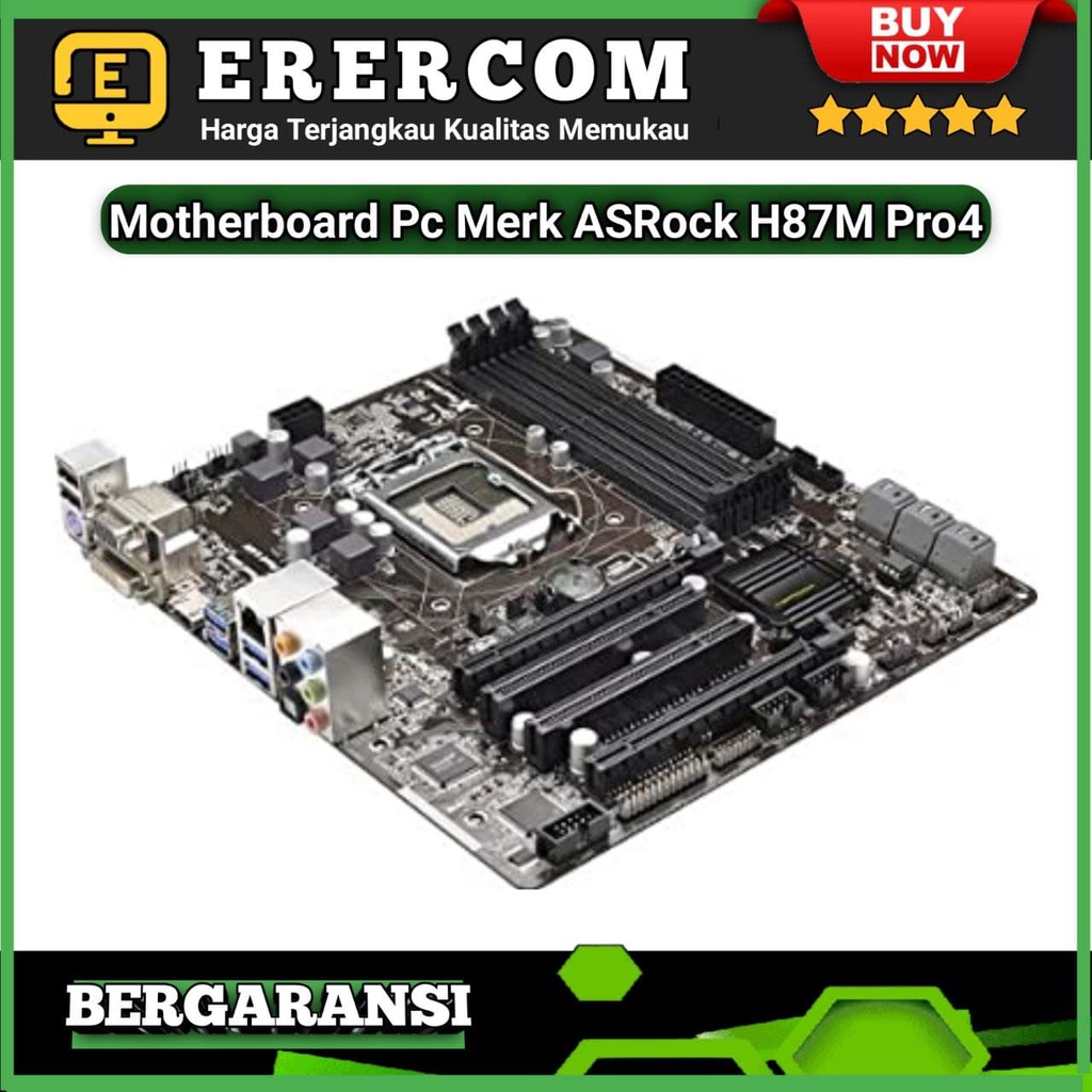 Motherboard Mainboard Mobo PC Gaming ASRock H87M Pro4 Socket 1150 4 Slot Ram Mantap