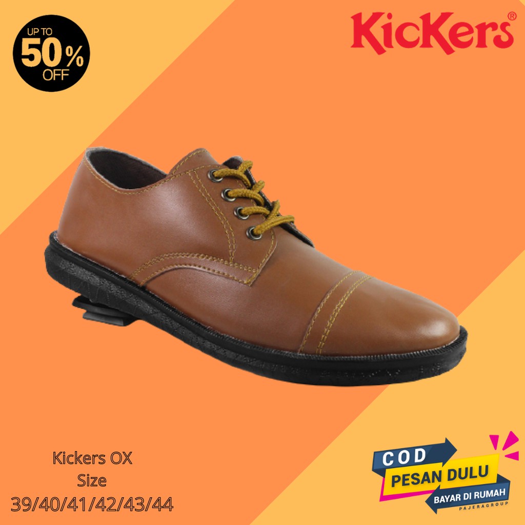 BIG SALE !! Sepatu Pantofel Pria Tali Kickers Ox TAN Kasual formal Kasual Laki Kerja Dinas Kondangan