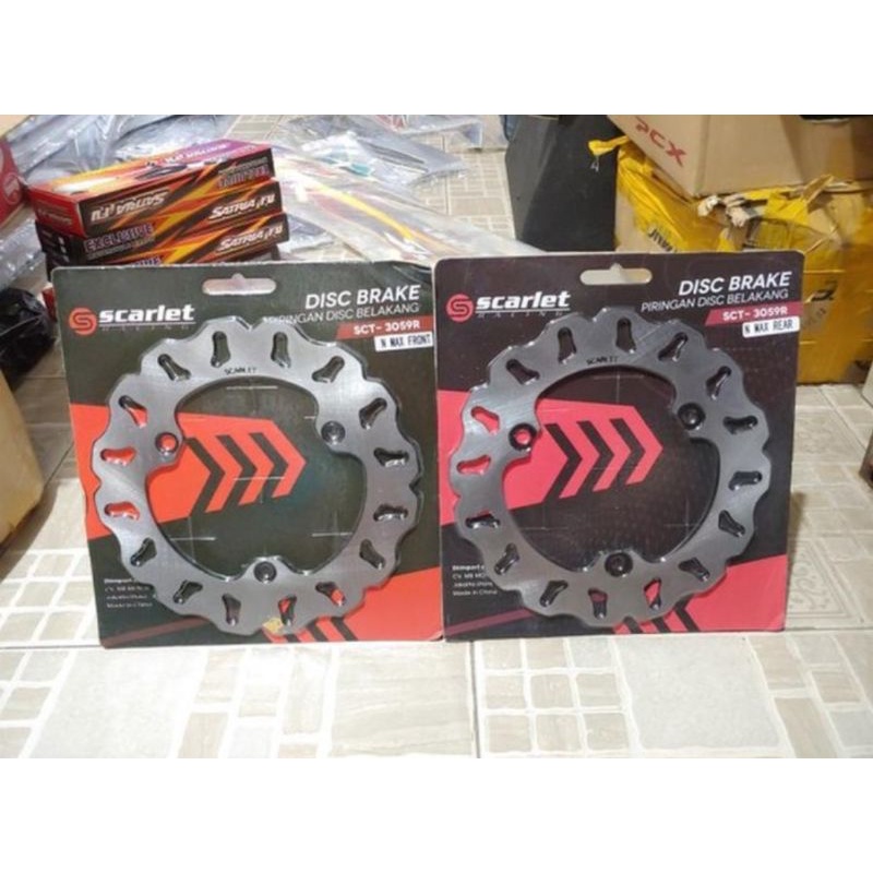 Disc Scarlet Original - Piringan Cakram Set depan belakang Variasi Nmax 155 Old New Aerox 155