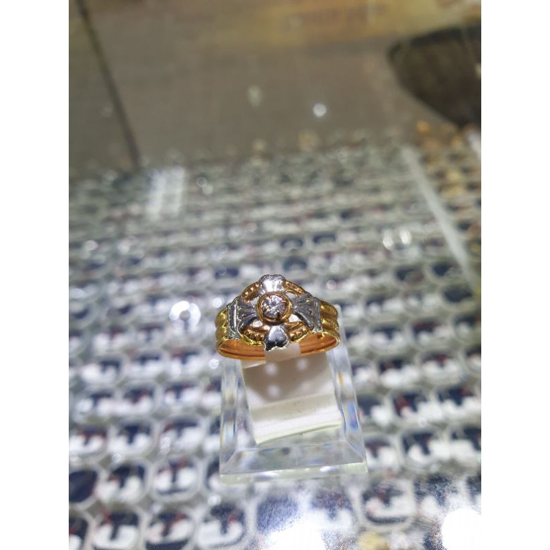 cincin emas asli masman kombinasi warna mata satu