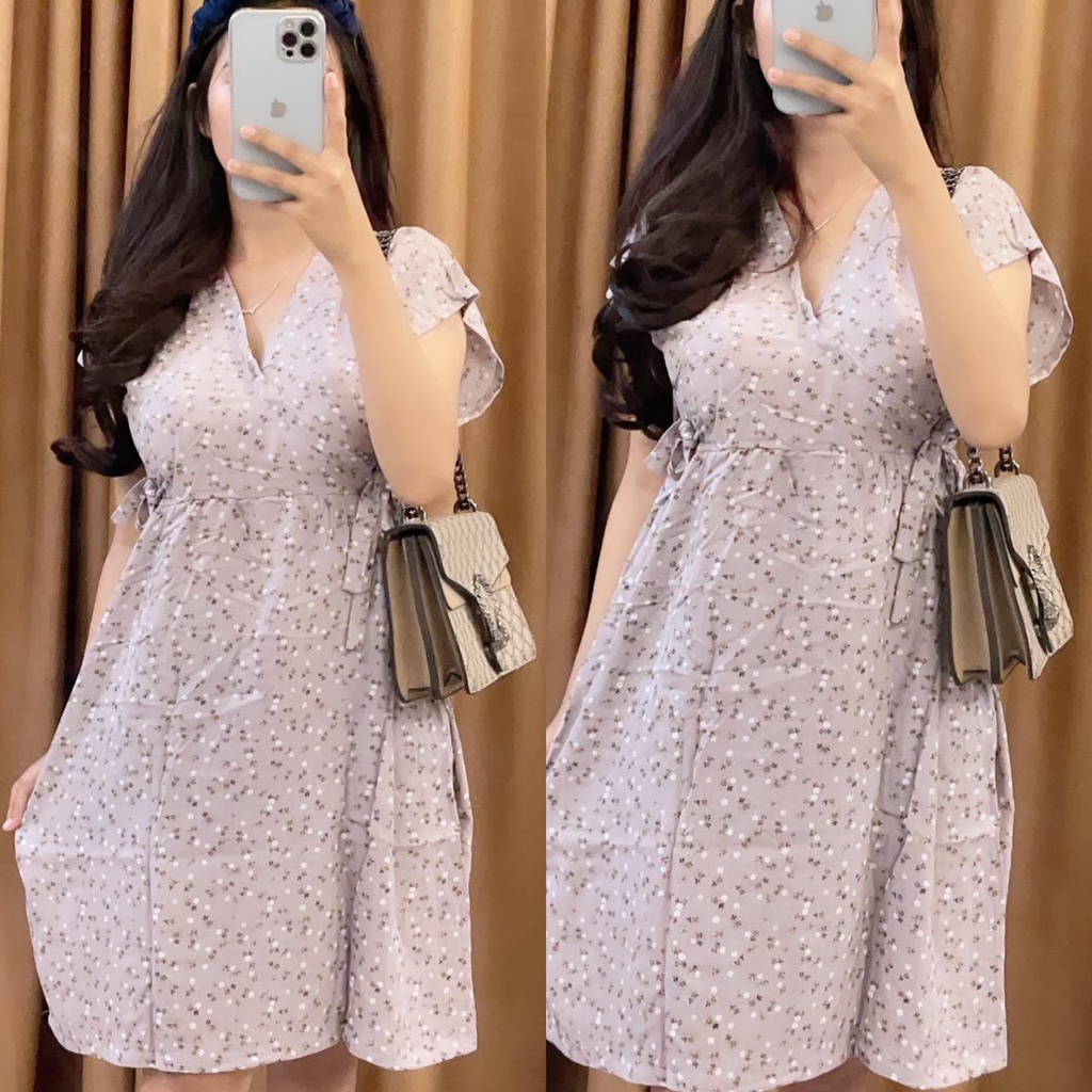 Baju tidur Daster kekinian kimono busui frendly bahan rayon adem-BUNGA TARO