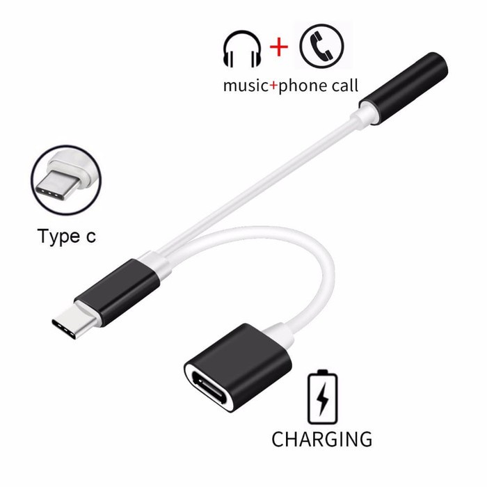 ROBOTSKY SK06 CONVERTER USB TYPE C TO AUX 3.5mm + USB TYPE C