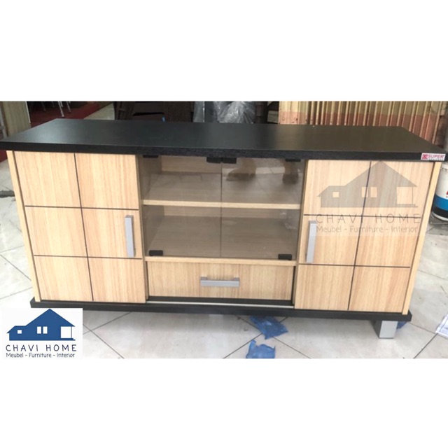 Jual Meja Tv Buffet Tv Serbaguna Meja Serbaguna Sideboard Pintu Geser