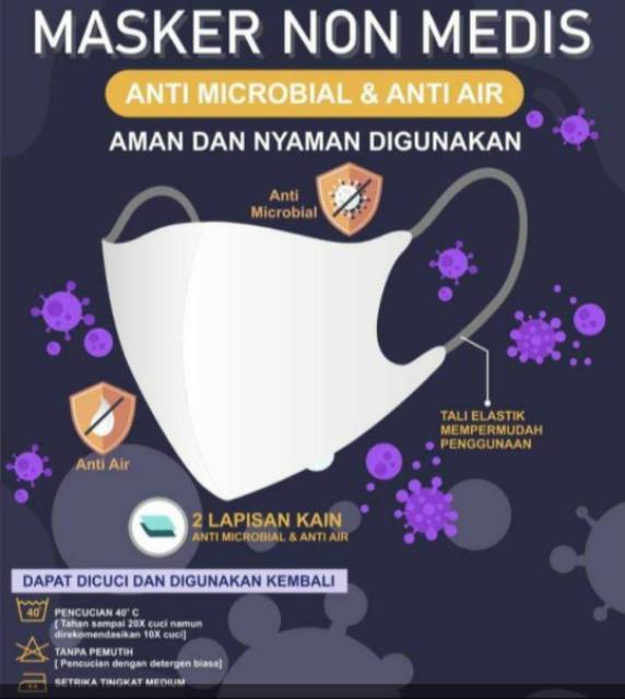 Masker sritex Anti Air Sritex 2ply