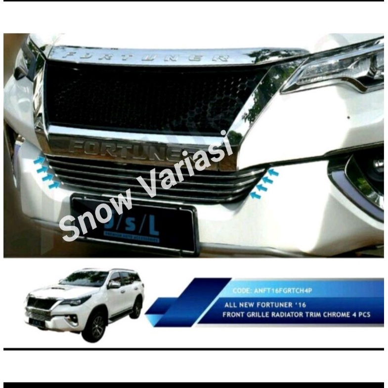 LIST LIS GRILLE GRIL GRILL RADIATOR BAWAH CHRKME KROM ALL NEW FORTUNER VRZ SRZ G