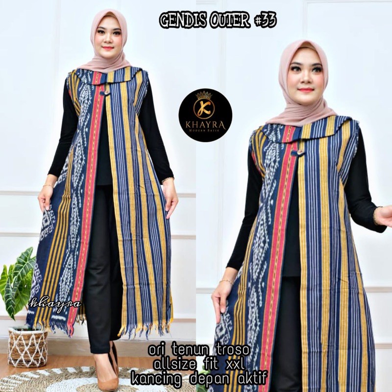 Batik Outer Tenun Roso Wanita Muslim Asli Tenun Motif Terbaru