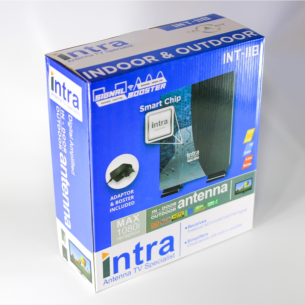 Antena Intra Int-119 bisa 2 tv Digital Outdoor dan Indoor TV LCD LED INT-118 118 119 untuk STB TV Receiver Free KAbel 10 meter