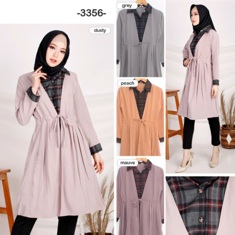 ARKA- GROSIR SERI kode 3356 (4 Warna) SIGHT Tunik