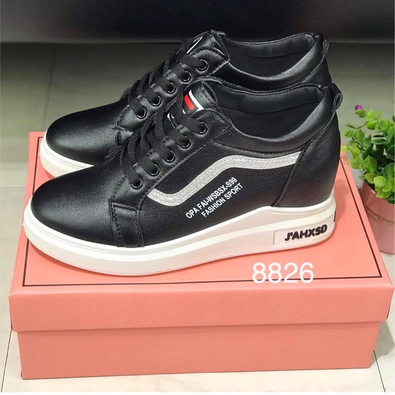 sneakers wedges a8826 tinggi 6cm sepatu sendal wanita import realpict