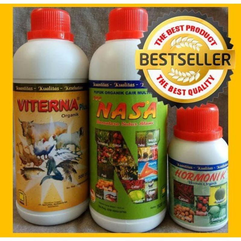 Paket Vitamin Dan Penggemuk Ternak Organik Komplit 3 Botol Nasa Hormonik Viterna/ Paket Vitamin Ternak Organik VITERNA POC NASA HORMONIK / Paket Vitamin Ternak Kambing Sapi Babi Ayam