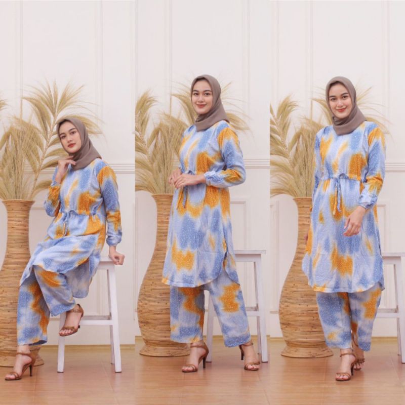 BIG SIZE ONE SET TUNIK TIE DYE / ONE SET TIE DYE/ TIE DYE
