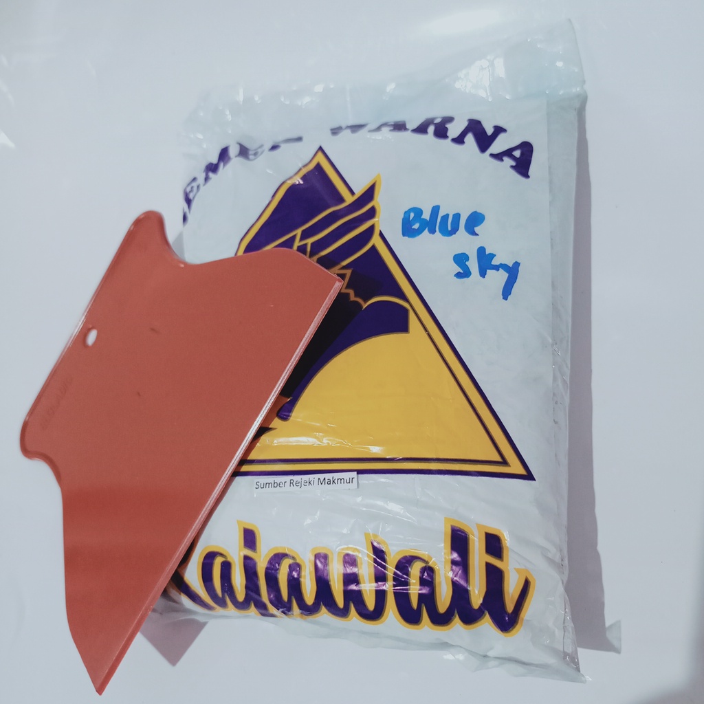 SEMEN PENGISI CELAH NAT KERAMIK OKER LANTAI+ skrap pvc (440 gr) WARNA PUTIH BIRU MUDA
