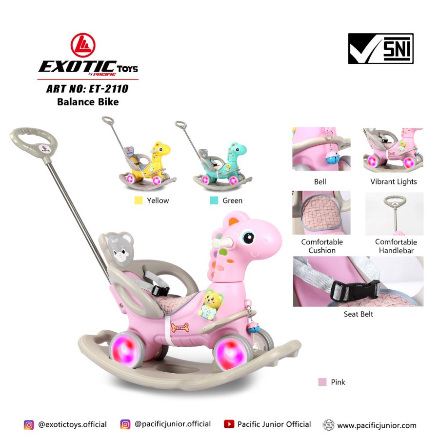 Exotic Ride On Mode ET 2108 &amp; ET 2110 / Mainan Kuda Kudaan Ride On Exotic (Tersedia varian warna)