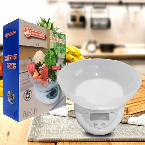 Timbangan Dapur Digital Crown 5 kg / Alat timbang serbaguna kue 5kg