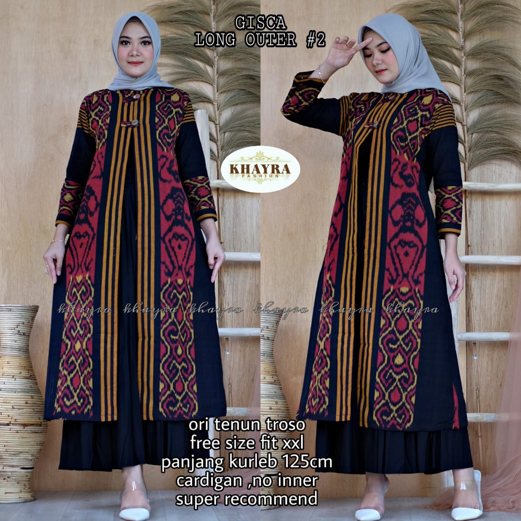 Long Outer Tenun Ori Gisca Original by Khayra