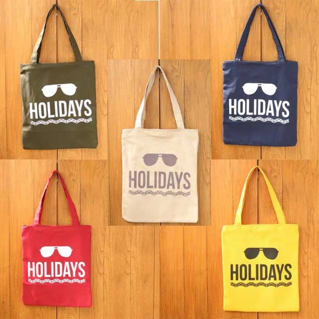 Holiday Tas Tote Bag Resleting Totebag Wanita