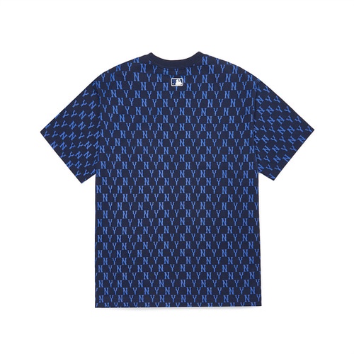 MLB NY Yankees Basic Monogram All Over Tee - Navy 100% Authentic