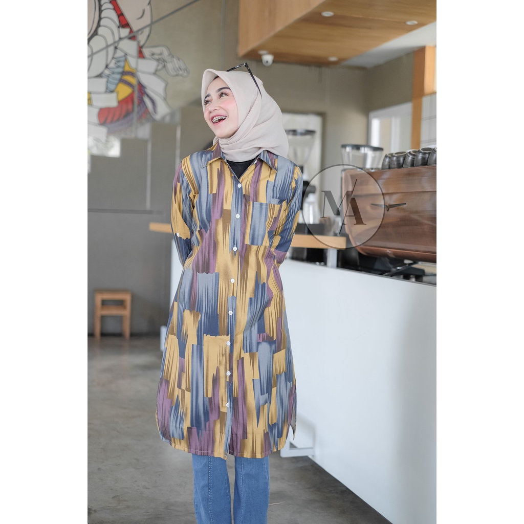 osela chati long tunik motif viscose