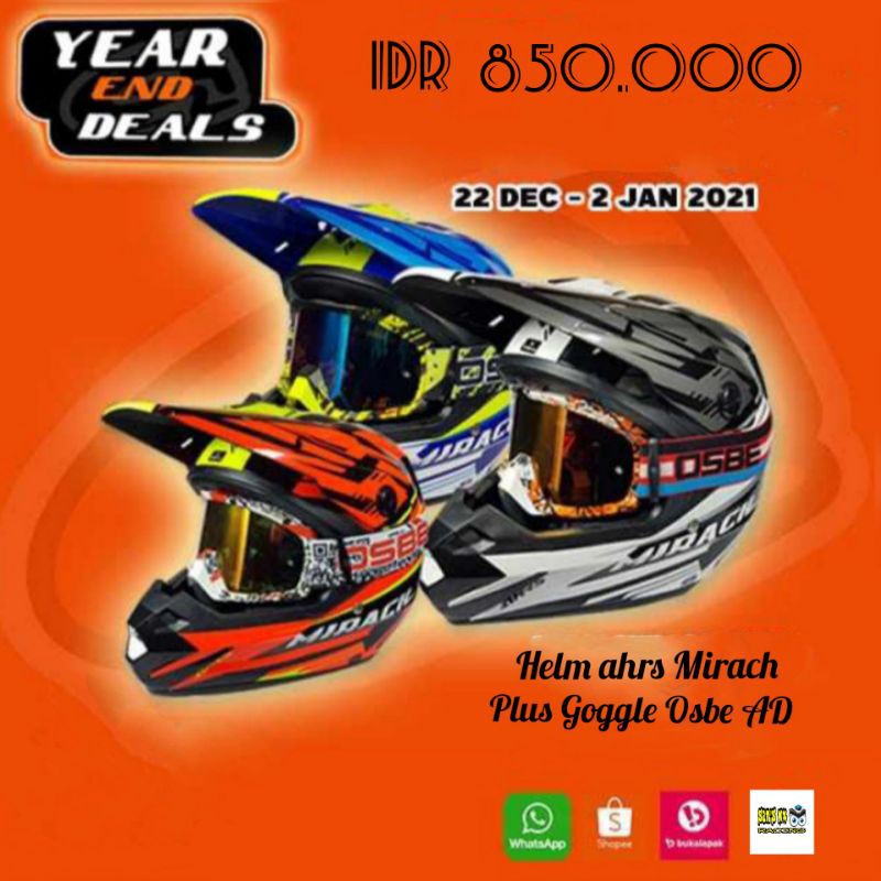 Helm Cross RSV AHRS new mirach not jpx plus kacamata goggle osbe (COD)