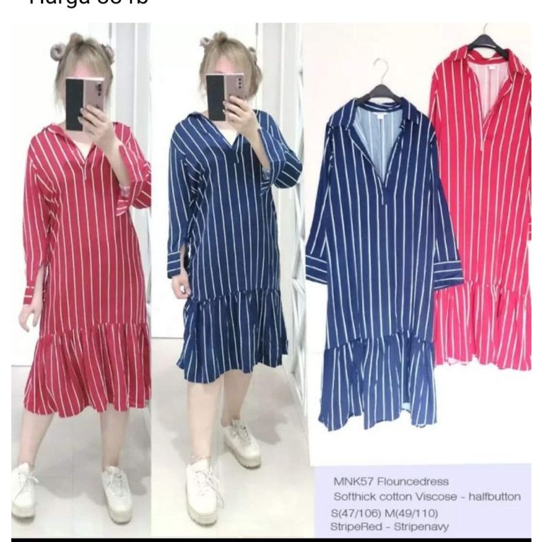 Dress Monki Shirt Stripe Dress Original Branded