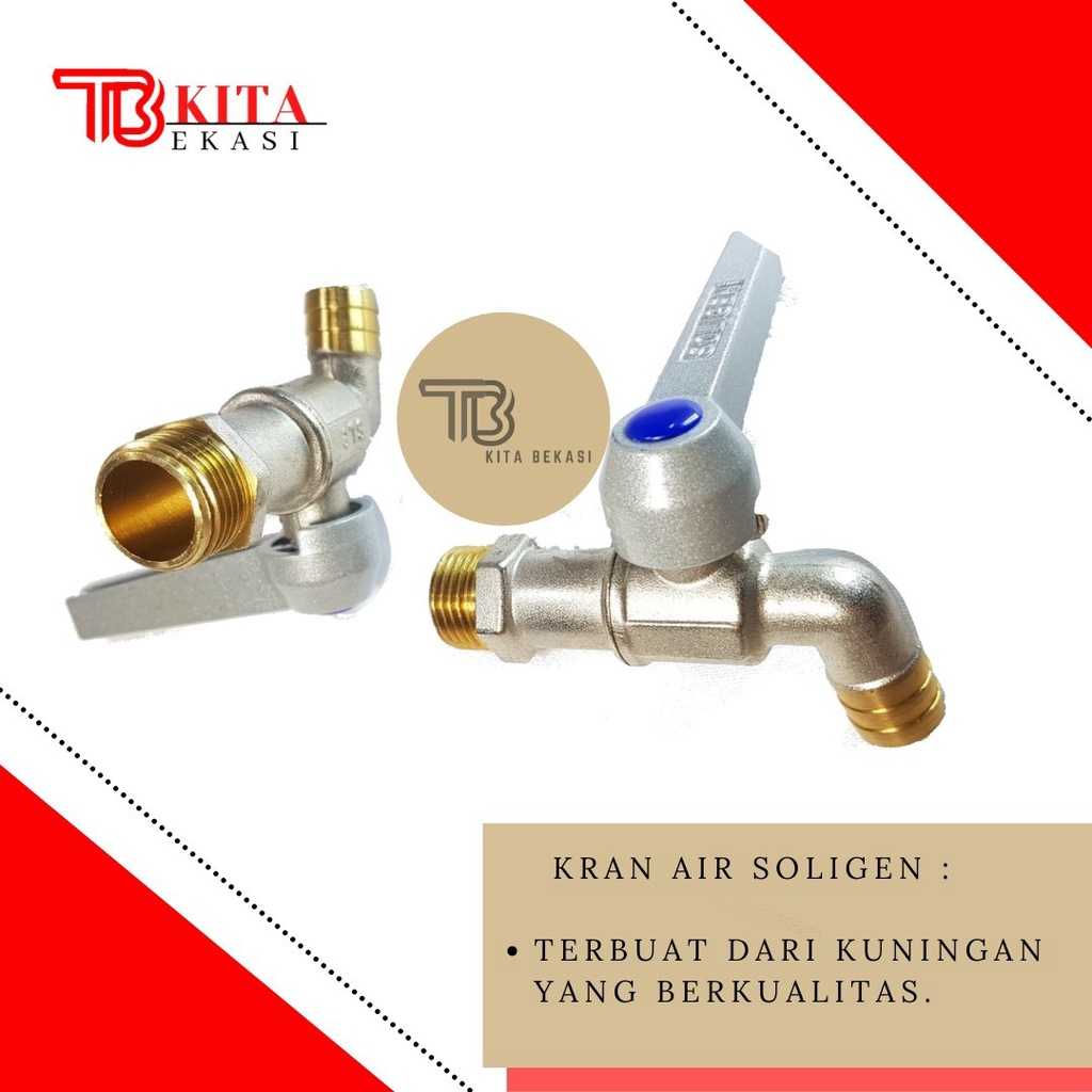 KRAN AIR SOLIGEN FULL KUNINGAN (90°) MURAH / KERAN AIR TEMBOK BESI SOLIGEN / KRAN AIR TEMBOK SOLIGEN