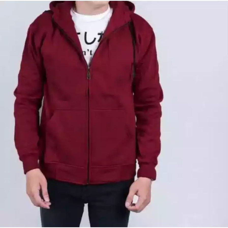 JAKET HOODIE POLOS ZIPPER ABU TUA XZR-005AA POLOS JAKET POLOS M L XL XXL PRIA WANITA JHONS12 SUITER SWEATER SUWITER SWITER SWITTER SWETER HODY HUDIE HOODY HUDI HODI COWOK-Maroon