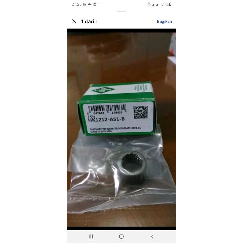 Bearing Needle HK 1212 AS1-B INA