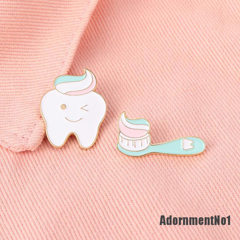 (Adornmentno1) Bros Pin Enamel Bentuk Sikat Gigi Untuk Aksesoris Pakaian