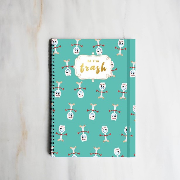 

[DISNEY] FORKY TRASH Spiral Ruled Notebook Diary Journal Office School Supplies Buku Tulis