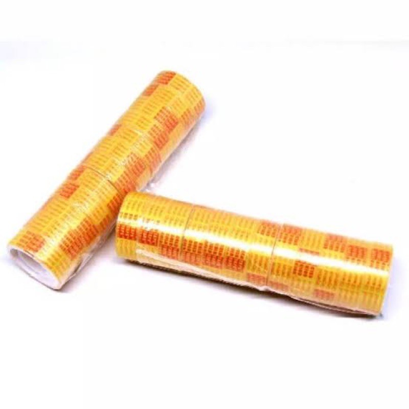 

Isolasi bening kecil 1/2” gold tape 1 slop isi 12pcs