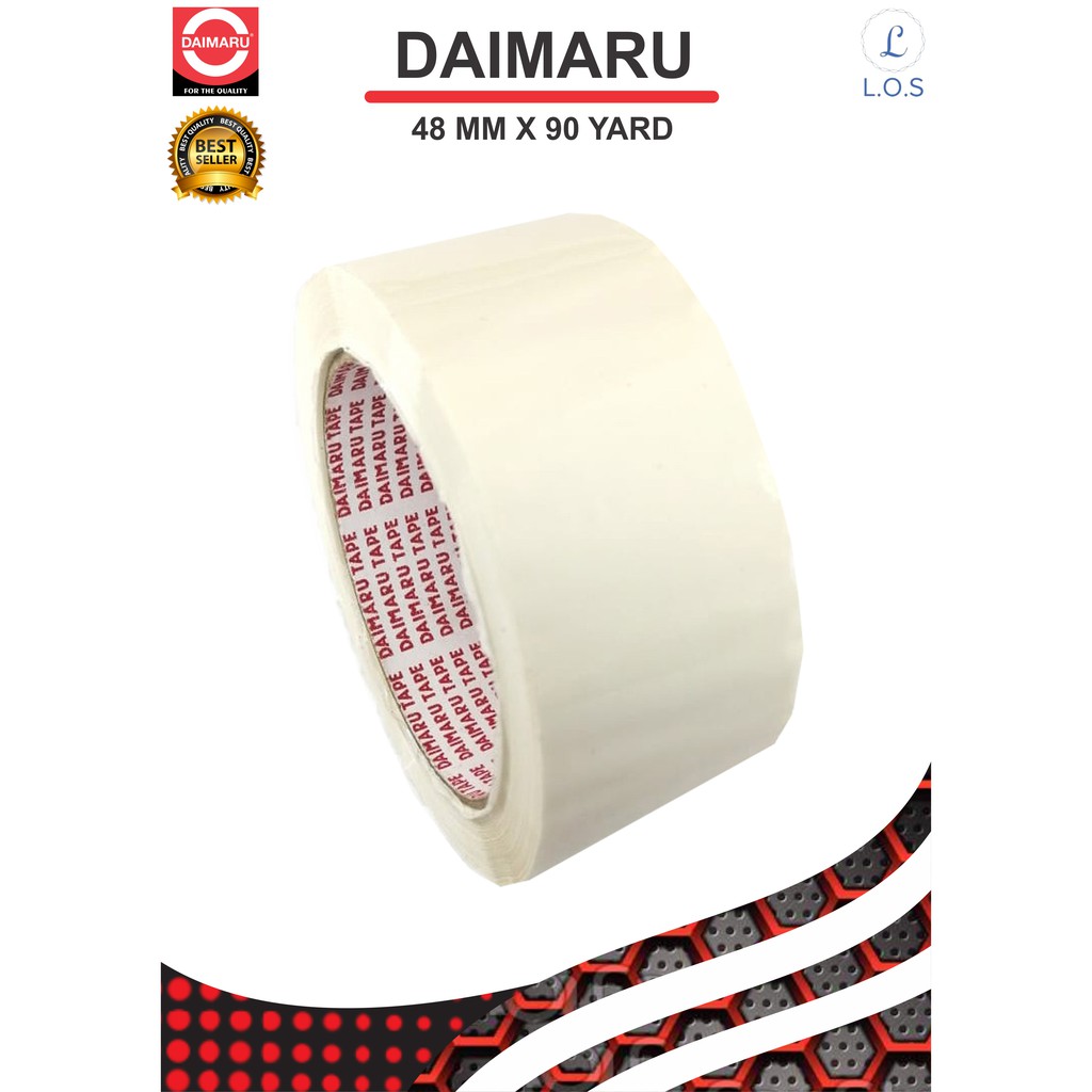 DAIMARU TAPE - LAKBAN - PUTIH/WHITE POLOS - 2 INCHI 90 YARD