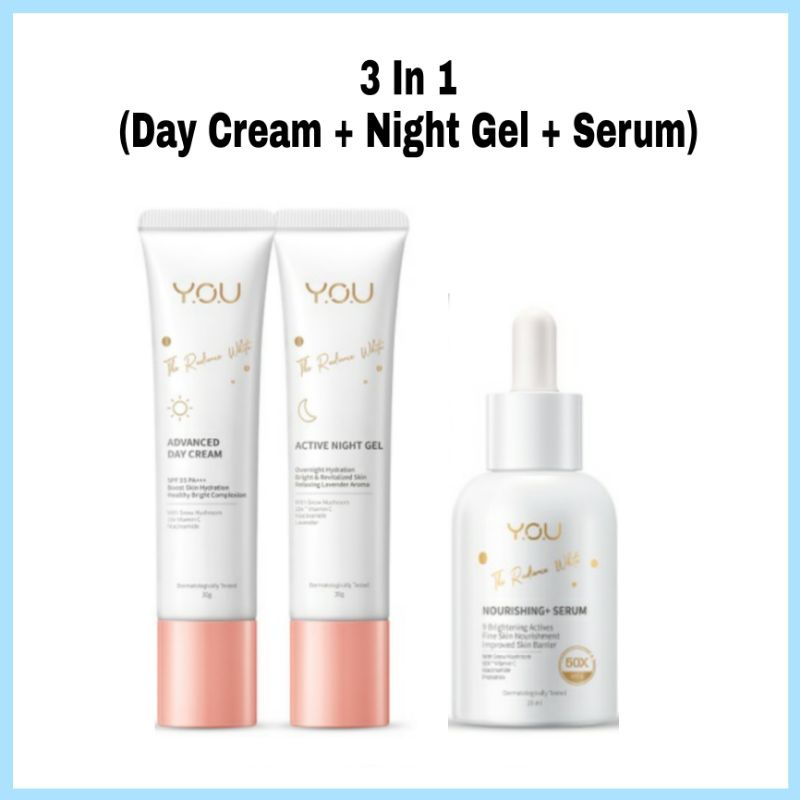 You The Radiance White Series Paket (Day Cream/Night Gel/Nourishing Serum/Facial Foam/Toner)