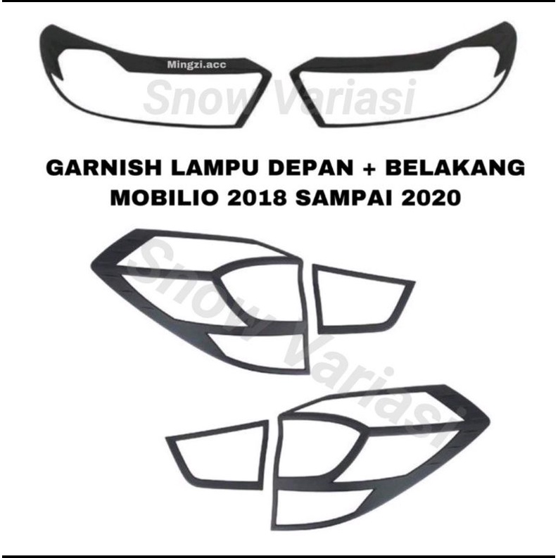 MOBILIO 2018 2019 2020 GARNISH LAMPU DEPAN BELAKANG HITAM BLACKDOP MOBILIO RS