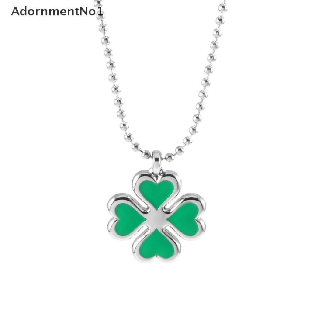 (AdornmentNo1) Kalung Rantai Dengan Liontin Daun Clover Untuk Wanita