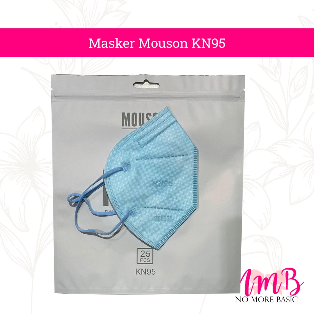 Masker KN95 Mouson 5ply Face Mask Non Medis 50 pcs Grey Earloop Masker Kesehatan Anti Virus