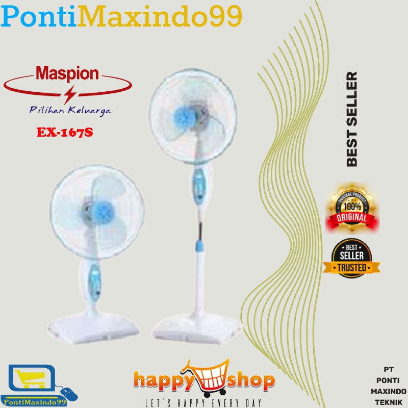 KIPAS ANGIN BERDIRI - STAND FAN MASPION EX-167S