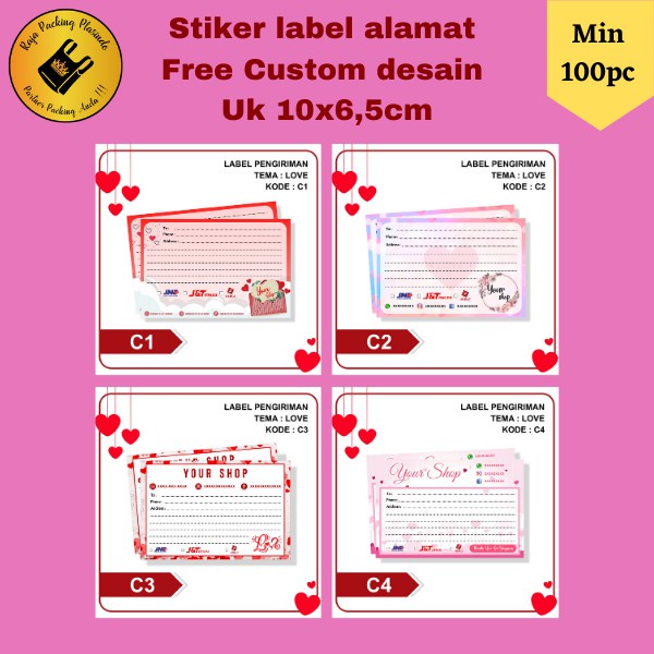 

FREE DESAIN!! Stiker label alamat pengiriman online shop Uk 10x6,5cm | Sticker label | label olshop