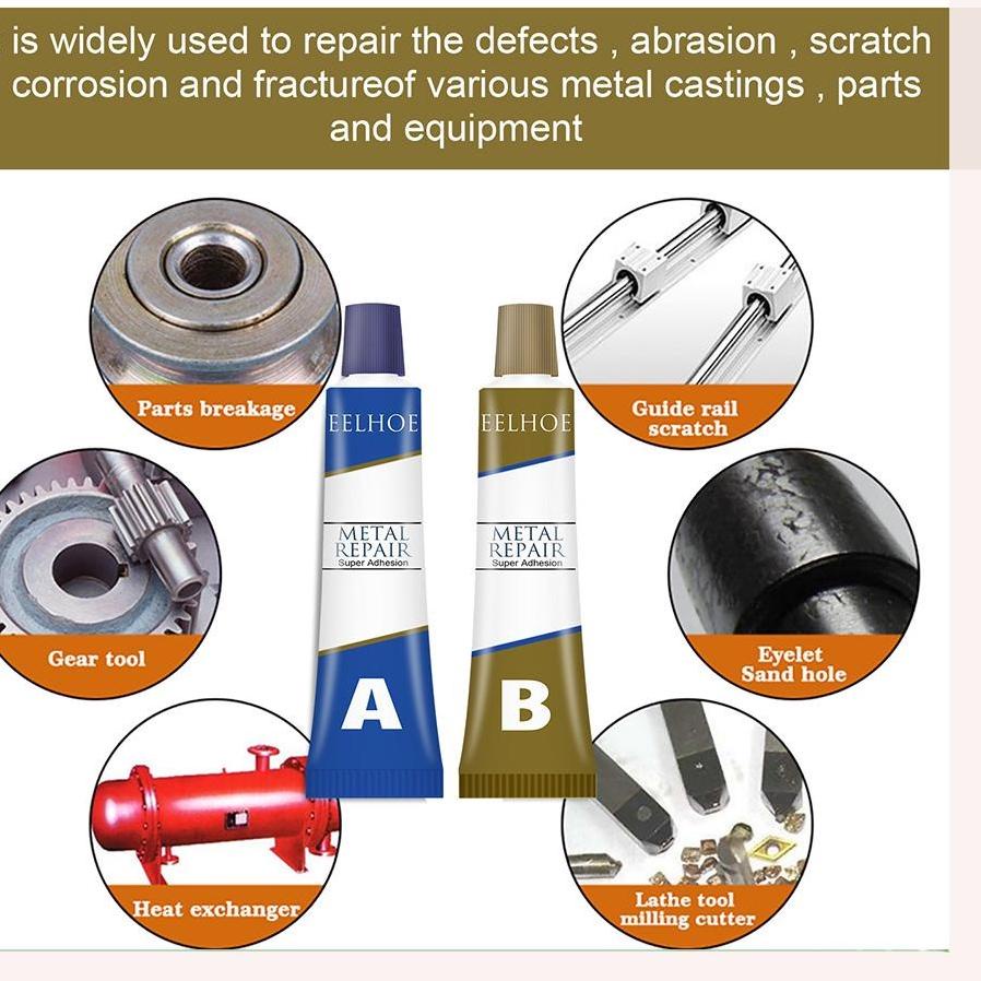 ▲ [FREE GIFT] Lem khususuntuk besi/ Lem Perekat Super Kuat Serbaguna Caster Glue A+B, lem besi multi