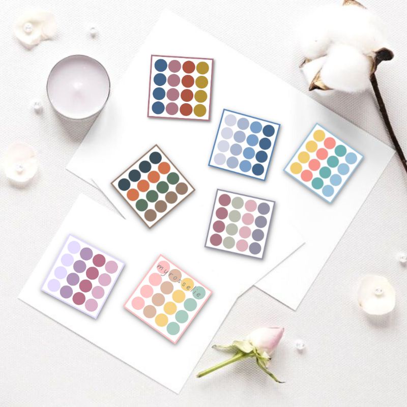 STICKER ROUND UNTUK BULLET JOURNAL STIKER BULAT UNTUK DEKORASI SCRAPBOOK STIKER BULAT AESTHETIC STIK