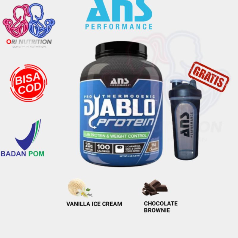 Jual ANS DIABLO PROTEIN 4 LBS LB WHEY PROTEIN THERMOGENIC FAT LOSE BURN