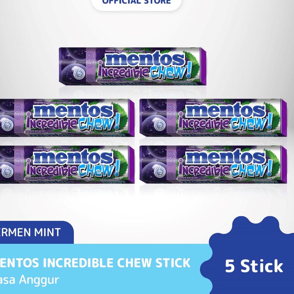 

Star Mentos Incredible Chew - Permen Mint Anggur Stick 45gr x 5