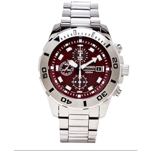 Seiko Quartz SNDE15P1 Chronograph Maroon Dial SNDE15