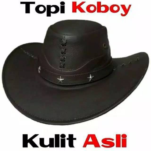 TOPI KOBOY KULIT ASLI 100% BAHAN KULIT SAPI ORIGINAL PREMIUM LETER