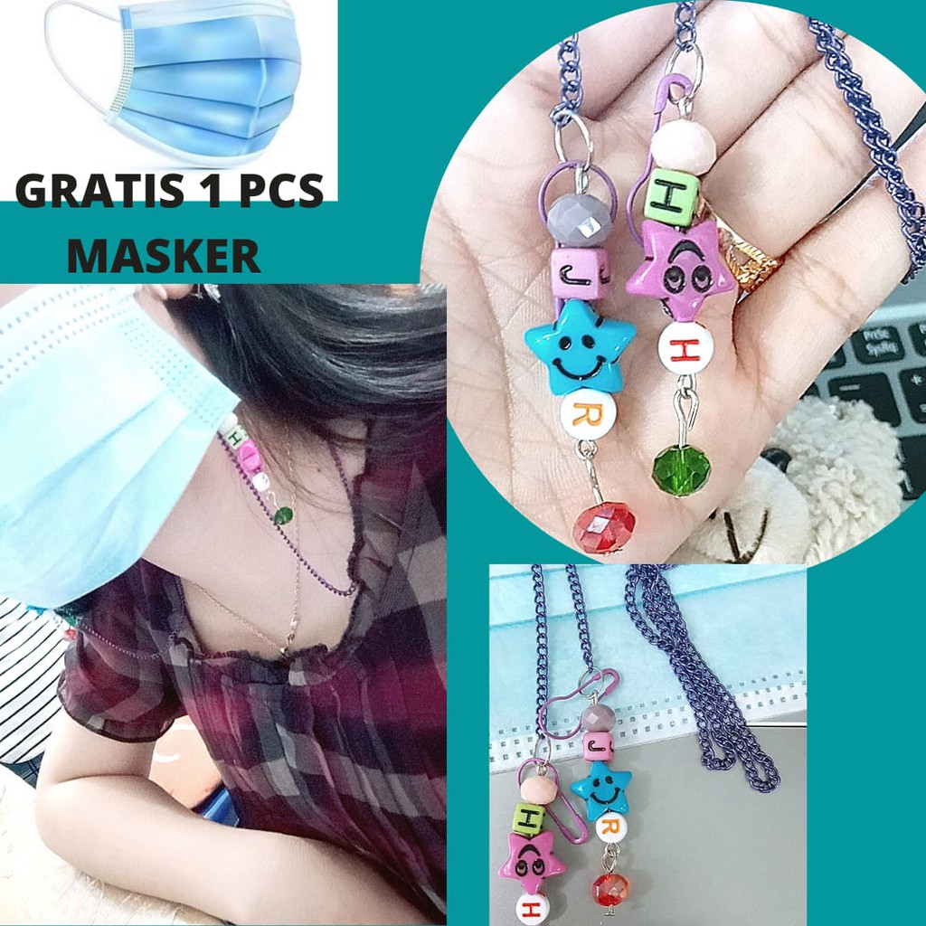 Kalung Konektor masker/strap masker Rantai Bintang lucu Strap Kalung Masker Korea Bentuk Bintang