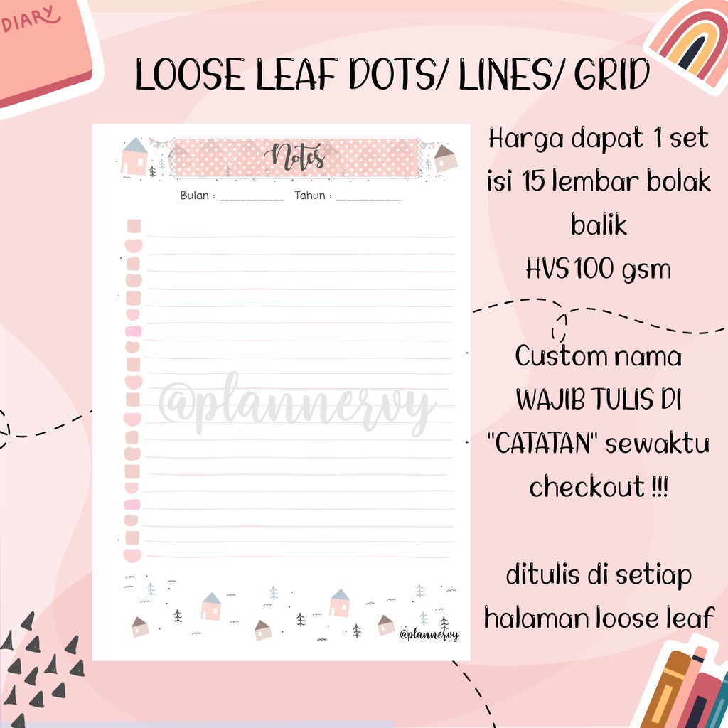 

LOOSE LEAF DOTS LINE GRID