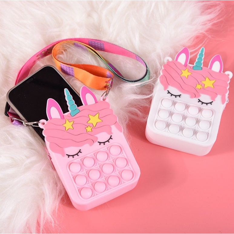 FINOM UNICORN - Tas Selempang Bahu Mini Pop It | Slingbag Lucu Wanita Remaja Cute Korean Style